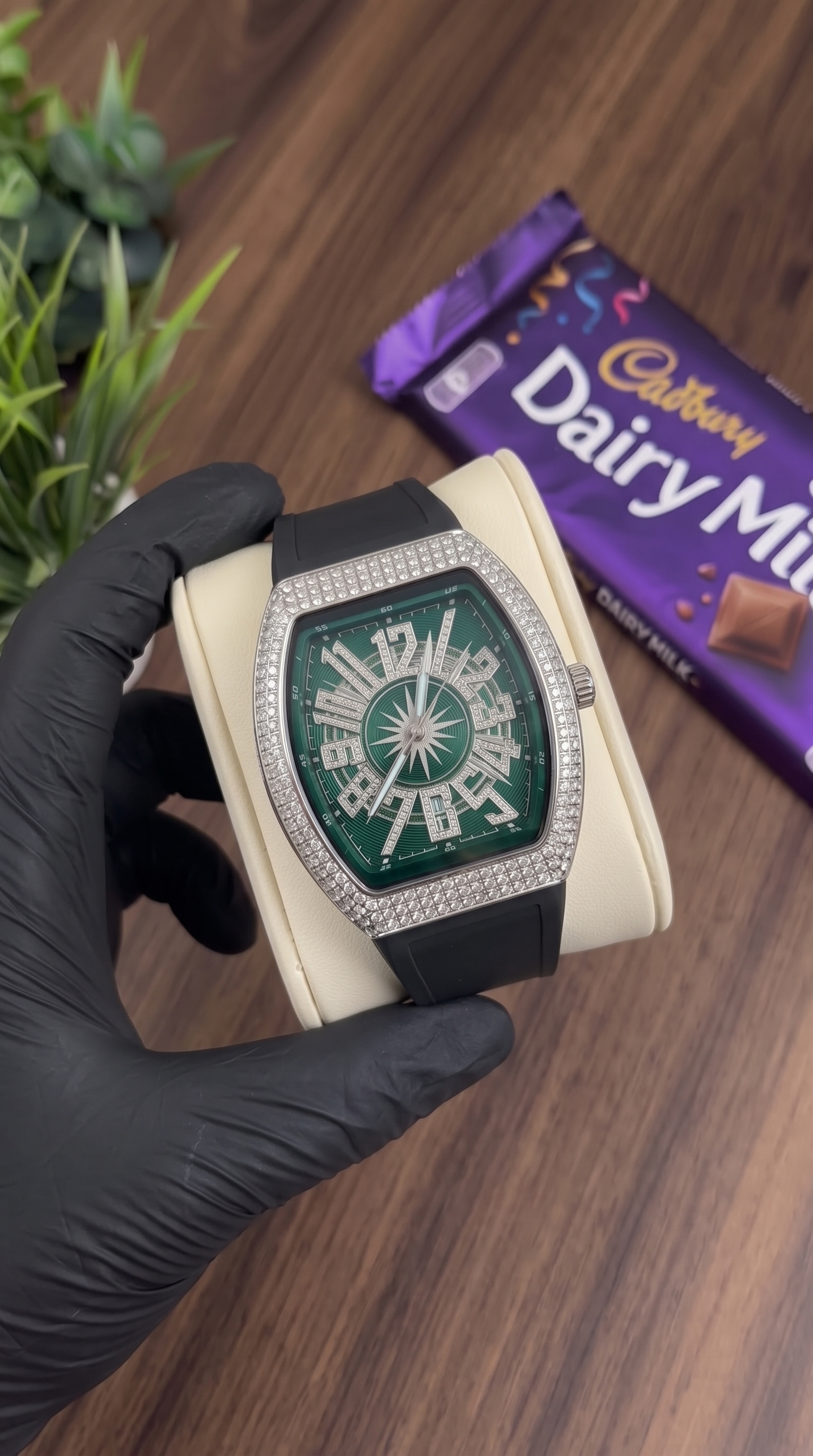 Luxury FM Diamond Watch White Strap view 2